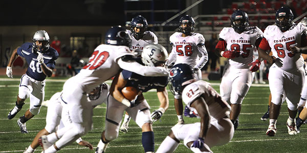 Varsity football pound the Panthers in last District home game