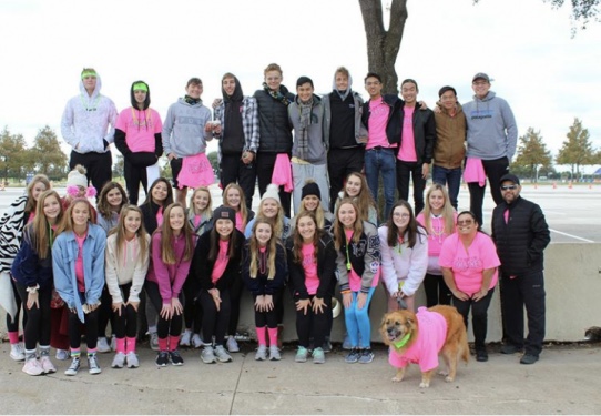 Participants pose at the NRG arena at the final Cure for Courtney walk.