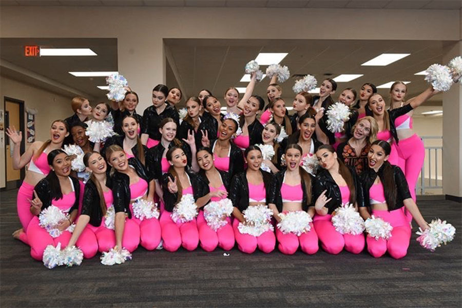 The Silver Stars strike a pose at the Clear Lake High School competiton