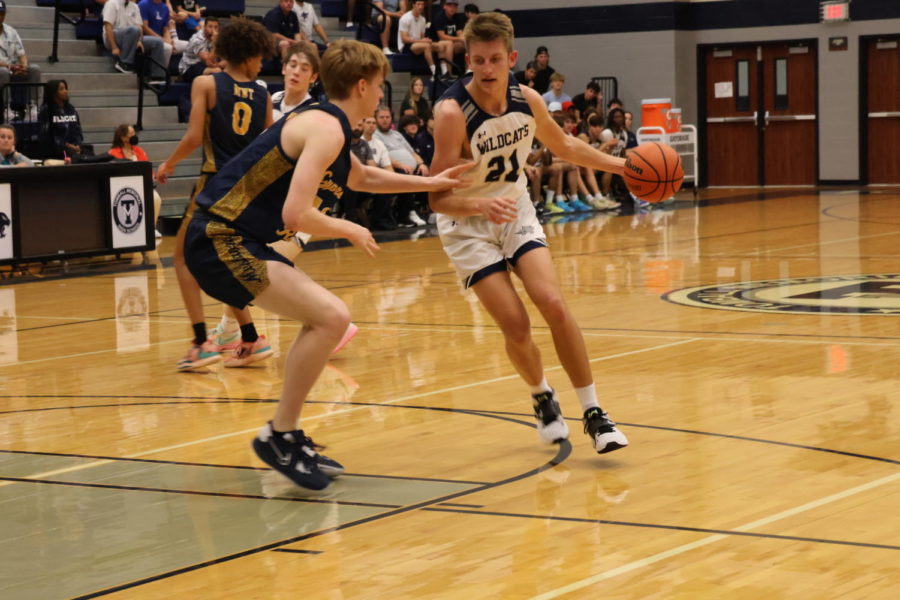 Senior Reed Odell dribbles past his opponent. 